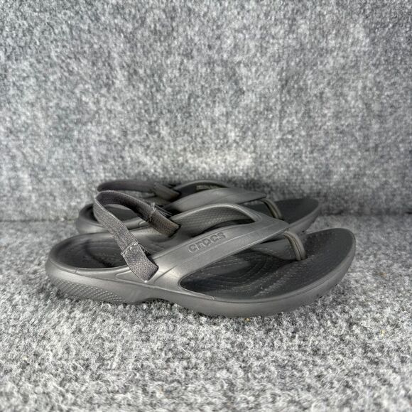CROCS Other - Crocs Flip Flop Sandals Toddler Kids 11 Gray Slingback Comfort Beach